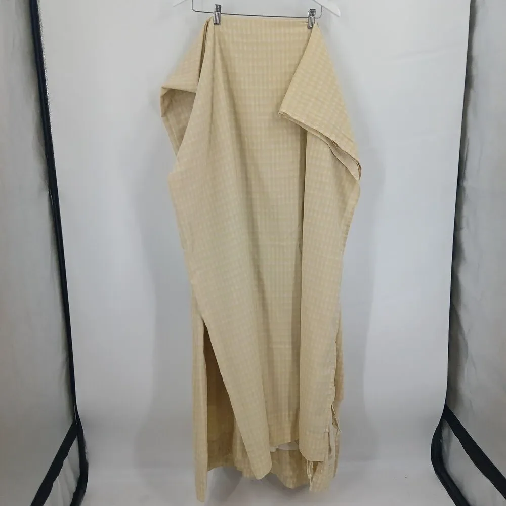 Vintage Yellow White Gingham Checkered Twin Sheet Set 2 Flat Sheets 1 Pillowcase